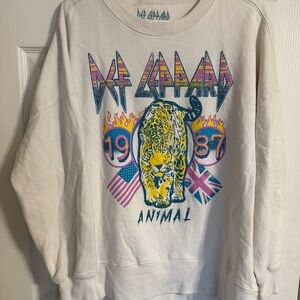 Def Leppard Graphic Cream Sweater